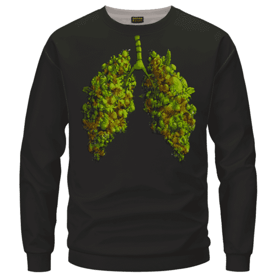 Marijuana Hemp Weed Cool Lungs Awesome Crewneck Sweatshirt