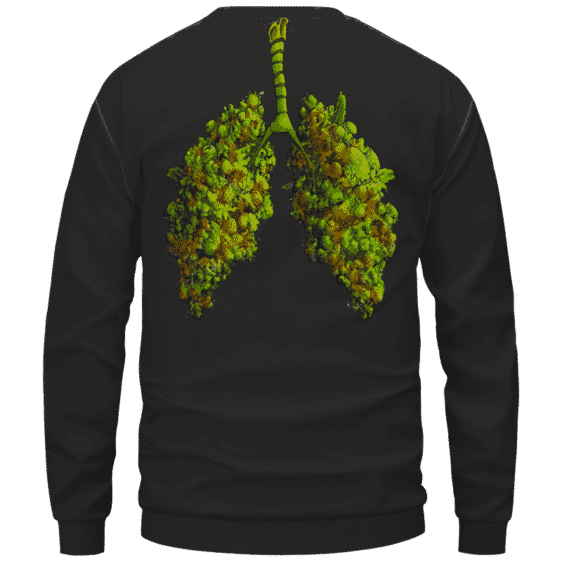 Marijuana Hemp Weed Cool Lungs Awesome Crewneck Sweatshirt - Back Mockup