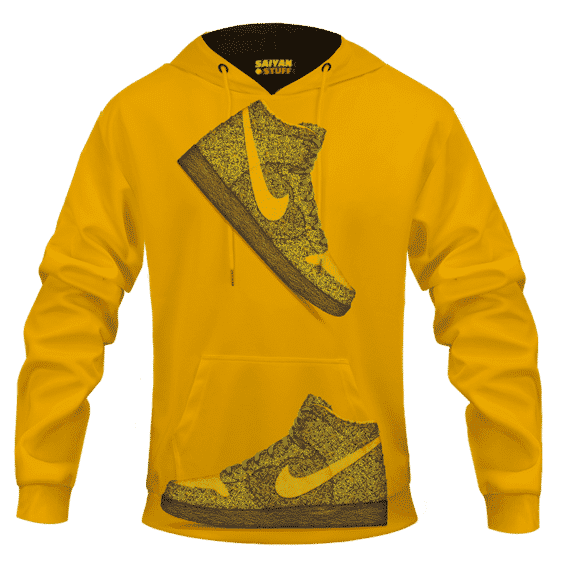 Marijuana Nike Inspired Air Jordan Sneaker Head Orange Hoodie