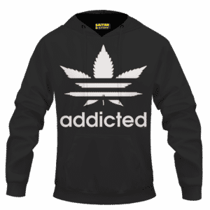 Marijuana Weed Adidas Addicted Logo Black Hoodie