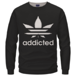 Marijuana Weed Adidas Addicted Logo Black Sweatshirt