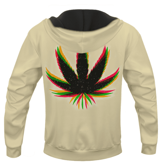 Marijuana Weed Trippy Colors Cool Awesome Hoodie - BACK