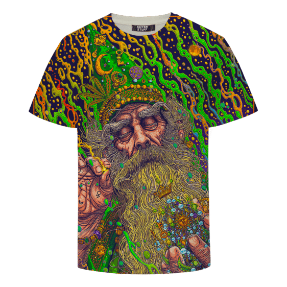 Marijuana Wizard Psychedelic Trippy Art Awesome T-shirt