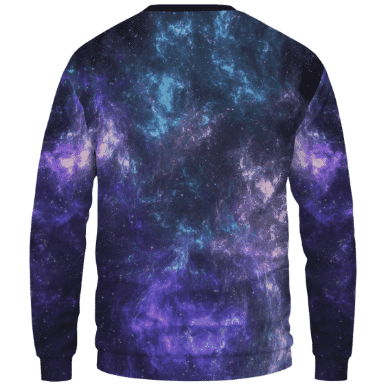 Mona Lisa Collage Smoking Joint Galaxy 420 Trippy Sweatshirt - Back Mockup