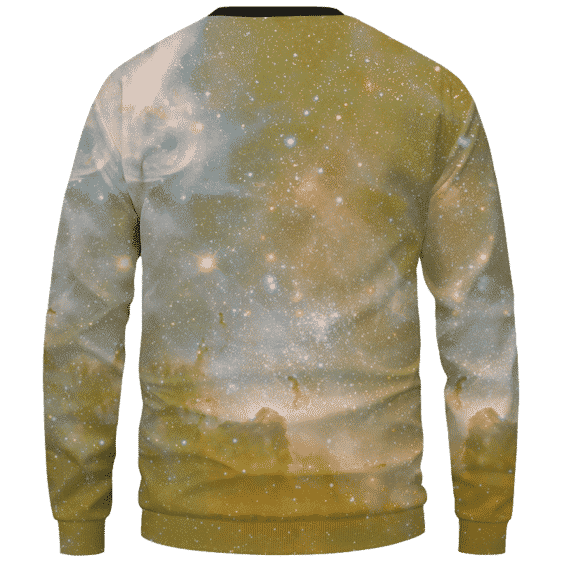 Pineapple Marijuana King Galaxy Dope Crewneck Sweater - Back Mockup