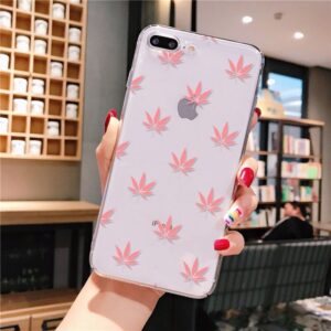 Pink Marijuana Leaves iPhone 12 (Mini, Pro & Pro Max) Case