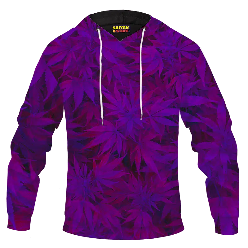 Purple Haze Trippy Marijuana Hemp 420 Pullover Hoodie