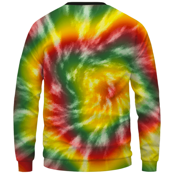 Reggae Inspired Tie Dye For The Stoners Dope Sweatshirt - Back Mockup