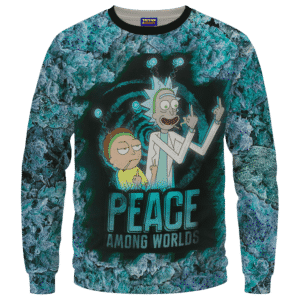 Rick & Morty Peace Among Worlds 420 Marijuana Crewneck Sweatshirt
