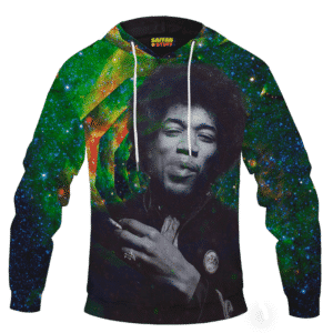 Trippy Galaxy Jimi Hendrix Smoking Joint 420 Marijuana Hoodie