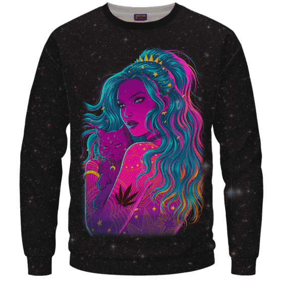 Trippy Kush Princess Galaxy Art Awesome Sweatshirt