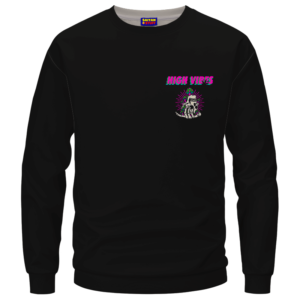 Trippy Skull Art High Vibes 420 Marijuana Crewneck Sweatshirt