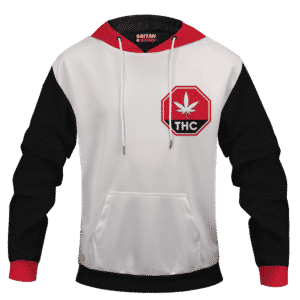 White THC Contaminated Cannabis Marijuana Themed Hoodie
