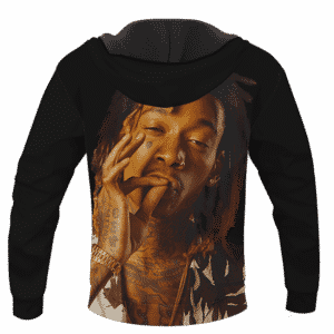 Wiz Khalifa Smoke The Weed Awesome Black Hoodie - BACK