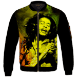 Bob Marley Singing Reggae Stoner Legend Awesome Bomber Jacket
