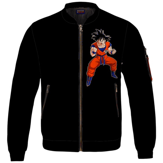 DBZ Goku Spirit Bomb Ganja Weed All Black Bomber Jacket