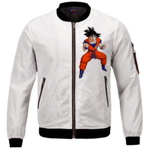 DBZ Goku Spirit Bomb Ganja Weed White Bomber Jacket