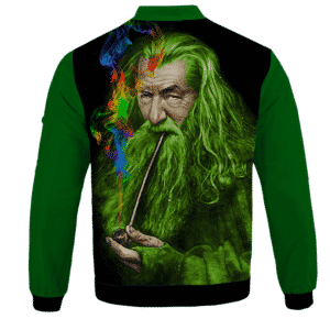 Gandalf Ganjalf The Green Smoking Dope Bomber Jacket - BACK