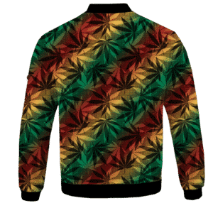 Marijuana 420 Weed Reggae Colors Amazing Bomber Jacket - BACK