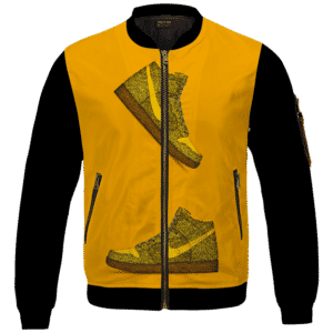 Marijuana Nike Inspired Air Jordan Sneaker Head Orange Bomber Jacket