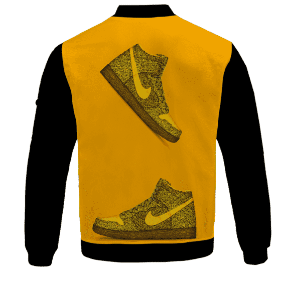 Marijuana Nike Inspired Air Jordan Sneaker Head Orange Bomber Jacket - back