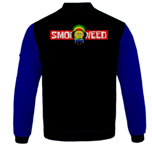 Smoke Weed Reggae Stoner Sponge Bob Marijuana Bomber Jacket - BACK