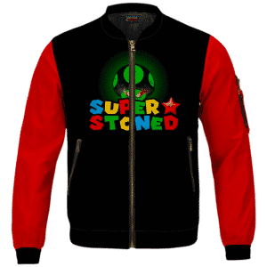Super Stoned Mushroom Weed Marijuana Mario Cool Bomber Jacket