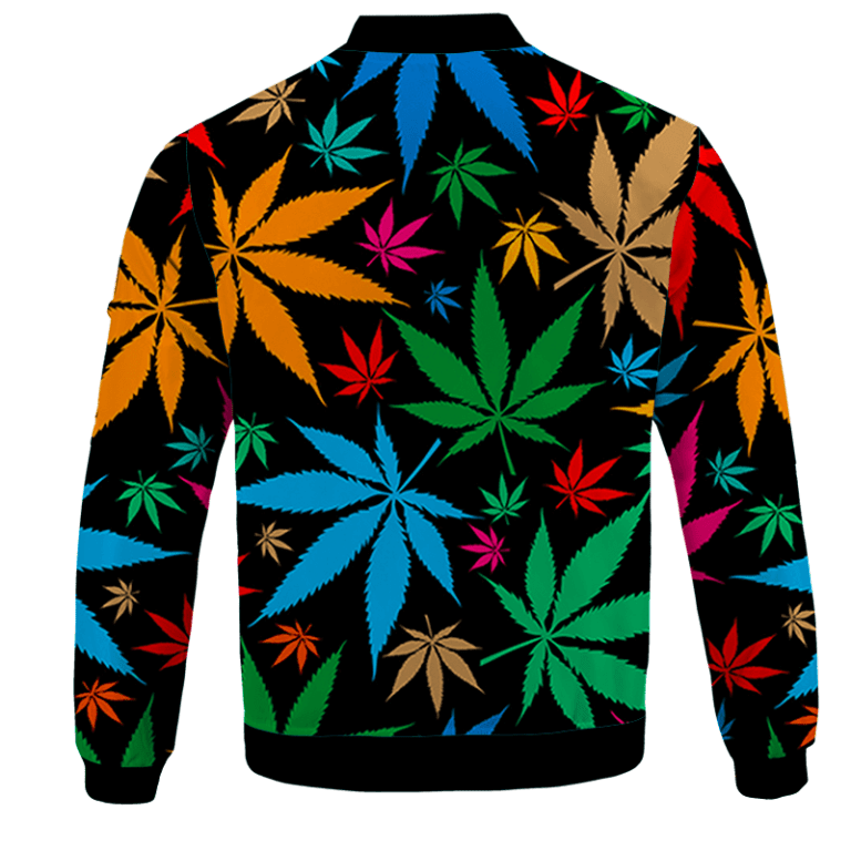 Weed Marijuana Colorful Seamless Pattern Dope Bomber Jacket