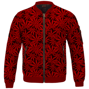 Weed Marijuana Leaves Awesome Red Pattern Cool Bomber Jacket