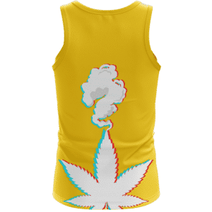 3D Five Fingered 420 Kush Weed Dope Marijuana Yellow Tank Top Back