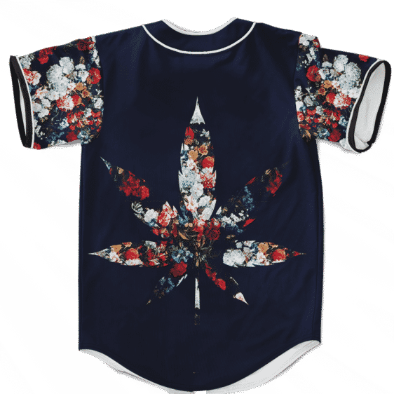 420 Marijuana Floral Painting Pattern Dope Weed Baseball Jersey