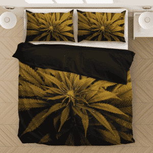 420 Marijuana Weed Plant High Definition Print Bedding Set