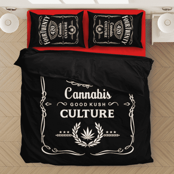420 Wake And Bake Cannabis Kush Dope Cool Black Bedding Set