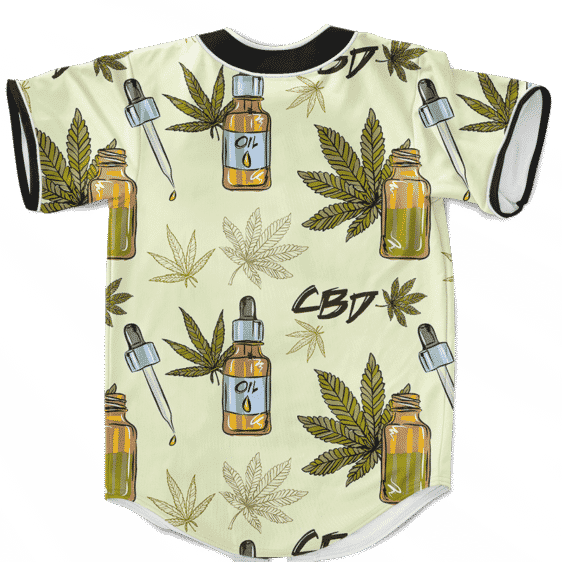 420 Weed Marijuana Dope CBD Minimalist Art Baseball Jersey