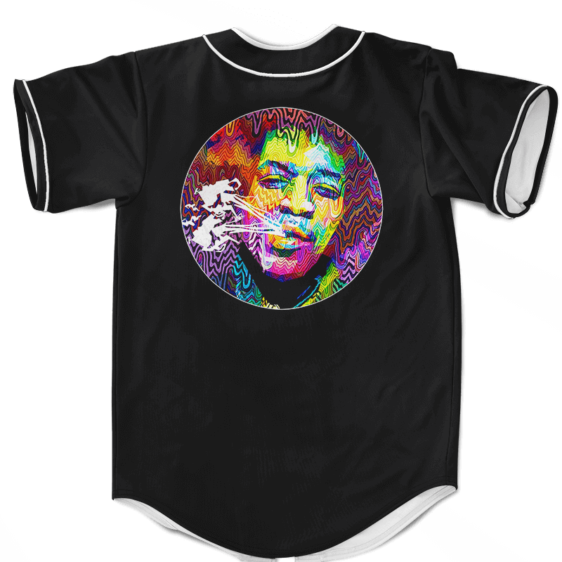 Abstract Jimi Hendrix Trippy Art Design 420 Weed Baseball Jersey