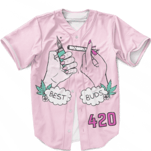 Best Buds Cute Pink 420 Weed Kush Awesome Baseball Jersey