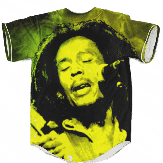 Bob Marley Singing Reggae Stoner Legend Awesome Baseball Jersey