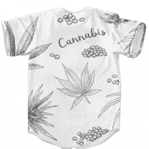Cannabis Weed 420 Ganja Breezy Print White Baseball Jersey