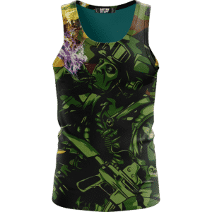 Chilling Out Soldier Smoking Marijuana Cool Awesome Tank Top