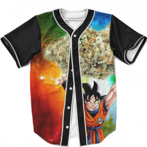 DBZ Goku Spirit Bomb Ganja Weed Colorful Awesome Baseball Jersey