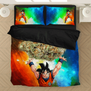 DBZ Goku Spirit Bomb Ganja Weed Colorful Awesome Bedding Set