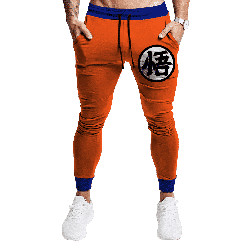 Dragon Ball Goku 's Kanji Symbol Orange Blue Fantastic Sweatpants