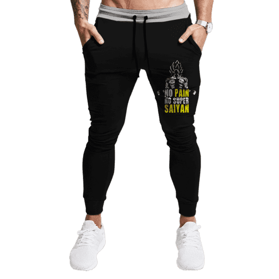 DBZ No Pain No Super Saiyan Goku Awesome Black Joggers