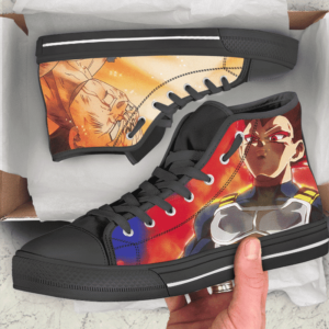 Dragon Ball Z Vegeta SSG Majin Awesome Art Black Sneakers Converse Shoes