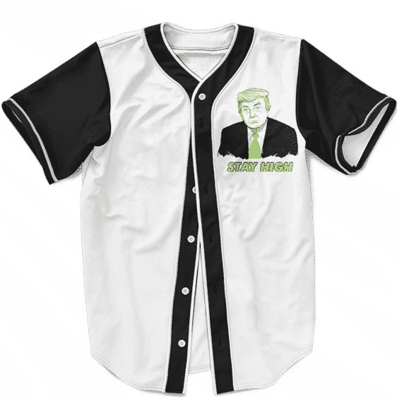 Former President Trump Stay High Tribute Funny Baseball Jersey
