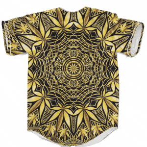 Golden Marijuana Mandala Awesome Geometry Stylish Baseball Jersey