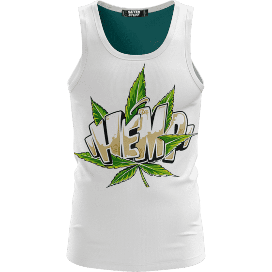 Hemp Graffiti Style Font All White 420 Weed Dope Tank Top