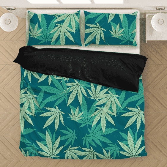 Hemp Leaves Marijuana Ganja Kush Elegant Bedding Set