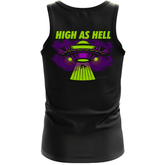 High as Hell Alien Abduction Art 420 Marijuana Tank Top Back