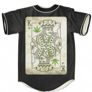 King Of Marijuana Card Awesome 420 Weed Black Baseball Jersey